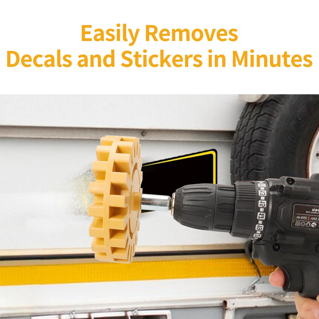 Car Eraser Wheel Adhesive Remover Rubber Wheel, Smooth Power Drill Adapter, Paint Repair Rubber Vinyl Decals Removal Tool