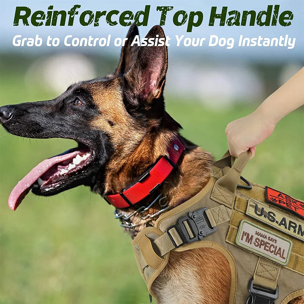 Tactical Dog Harness and Leash Set Buckle Quick Release Vest for Large Dogs K9 German Shepherd Training Dog Accessories