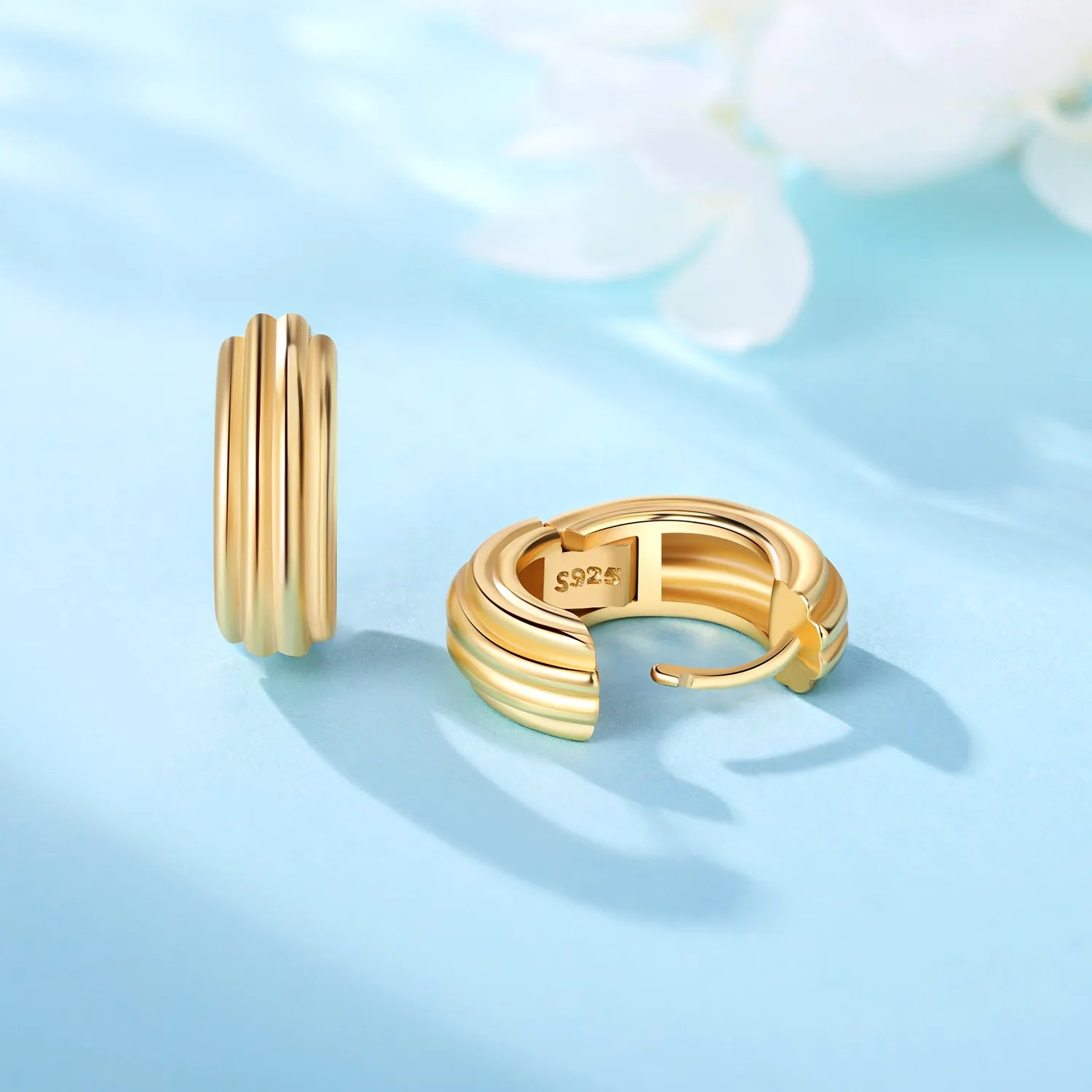 Orstarry Gold Woman Hoop Earring 925 Sterling Silver Sparkling Zircon Round Ear Stud Earrings Trendy Jewelry Anniversary Gifts