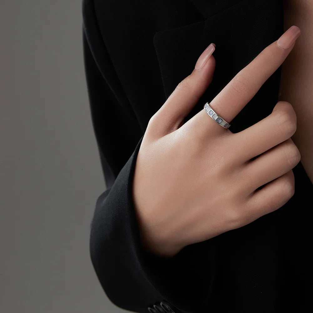 925 Sterling Silver Blue Square Adjustable Rings Animal Star Flower Heart For Women Jewelry Accessories