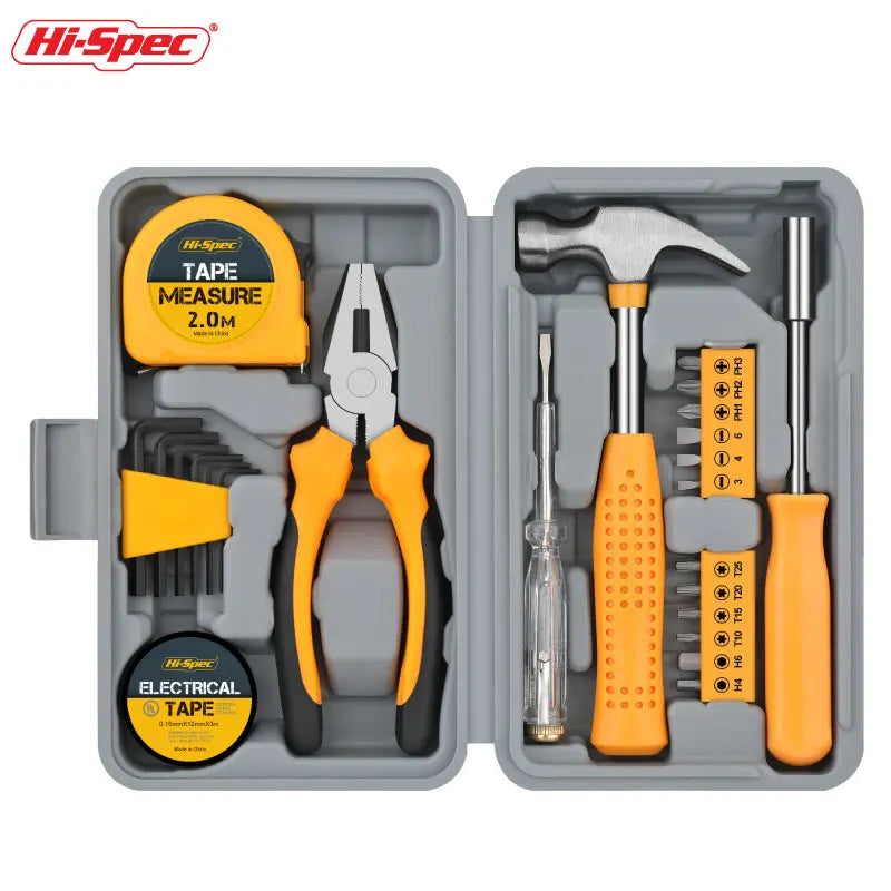24-Piece Compact Home & Office DIY Hand Tool Kit Set for Household Improvement Repairs