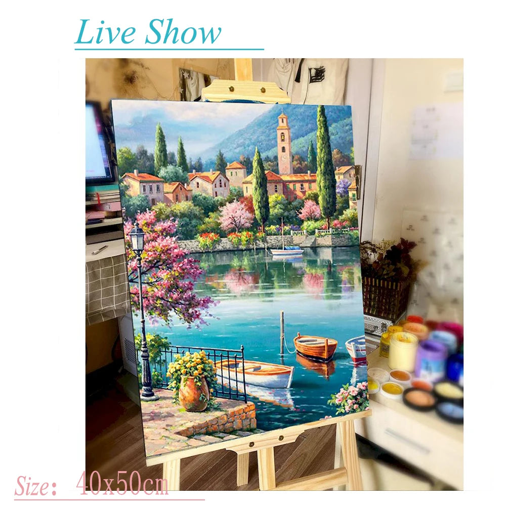 Paint By Numbers Pictures For Adults On Canvas City Landscape Colouring Drawing Oil Paintings By Number Home Decor