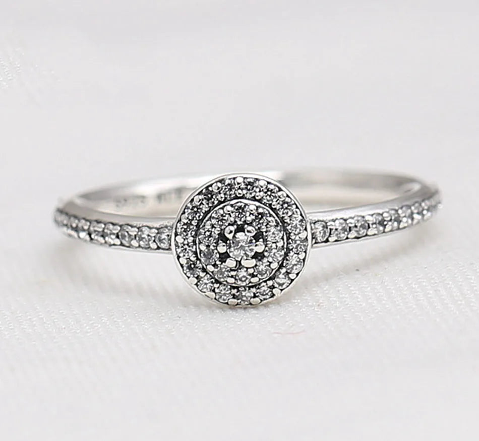 Authentic 925 Sterling Silver Jewelry Radiant Elegance Ring for Women Girl Wedding Birthday Party Gift Fine Jewelry