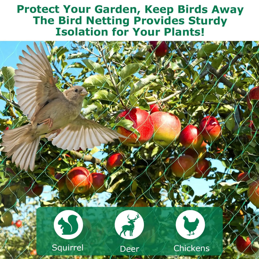 Garden Netting Green Woven Mesh Protect Plants Fruits Flowers Trees stretch Fencing Durable Net stops Birds Deer Animals