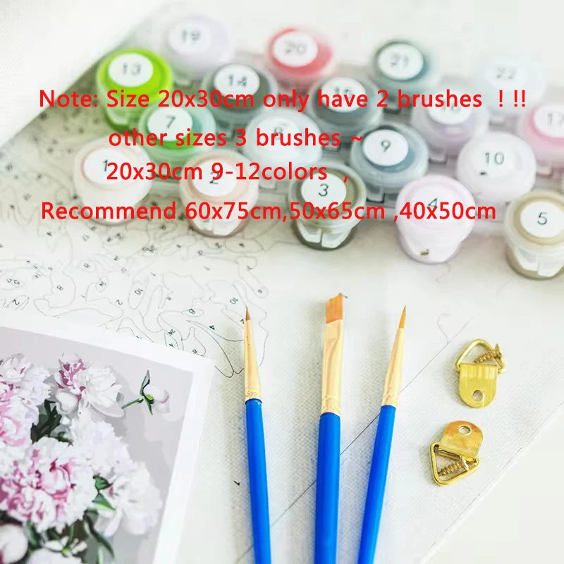 GATYZTORY Diy Painting By Numbers Flower Book Landscape Coloring By Numbers Artwork Diy Gift Paint Kit On Canvas Paint Set