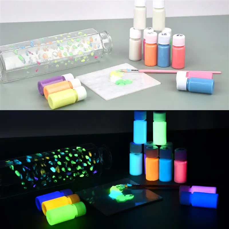 20/30g/Bottle Luminous Paint Pigment Bright Fluorescent Pigment Paint Glow In Dark Painting Water Color Artwork Party Decoration