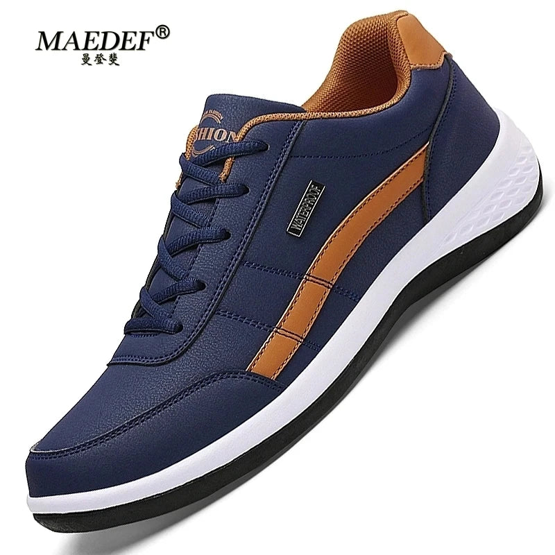 Trainers Shoes for Men Leather Sneaker Waterproof Casual Comfortable Men's Sneaker Lace Up Footwear Vulcanized Man Shoe Masculino