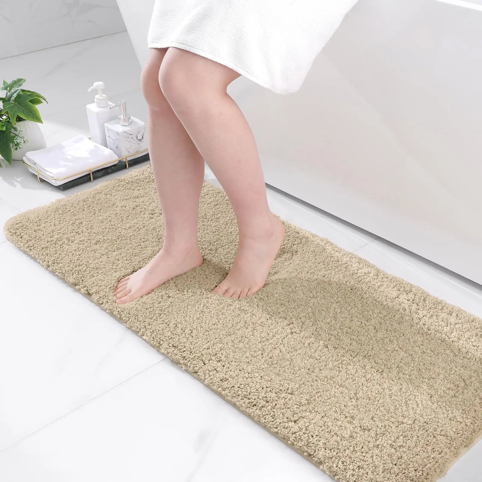 Microfiber Bath Mat Non-Slip Thick Washable CarpetRug Bathroom Indoor Floor Mat Super Absorbent Soft Bath Rug