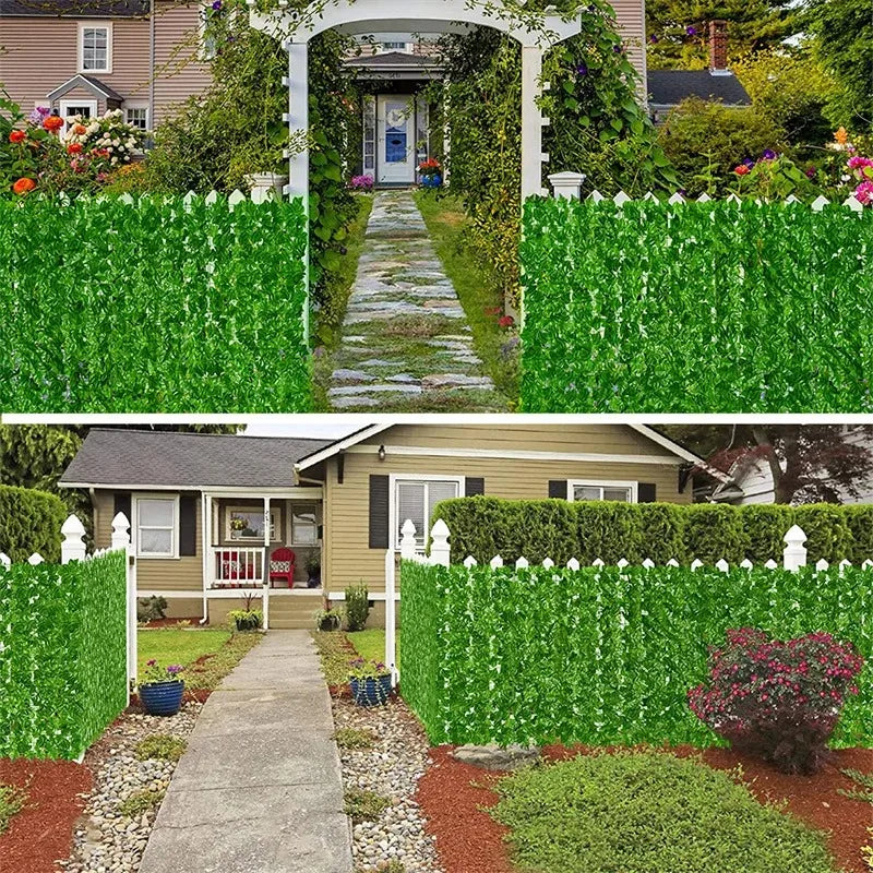 50X300cm Artificial Ivy Hedge Green Leaf Fence Panels Faux Privacy Fence Screen for Home Outdoor Garden Balcony Decoration
