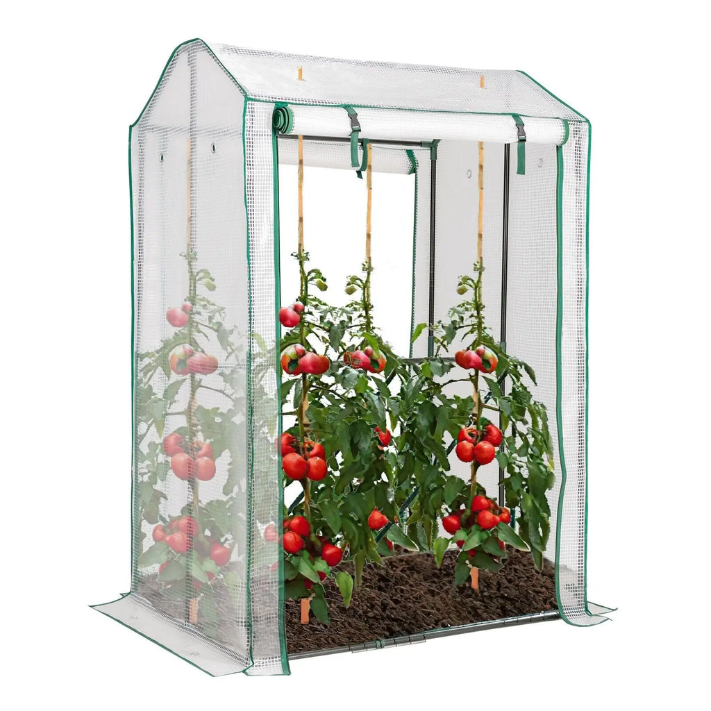 GOFLAME Outdoor Greenhouse Walk-in Garden Greenhouse w/2 Zippered Doors