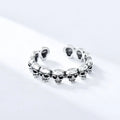925 Sterling Silver Skull Adjustable Rings For Women Vintage Wedding Jewelry