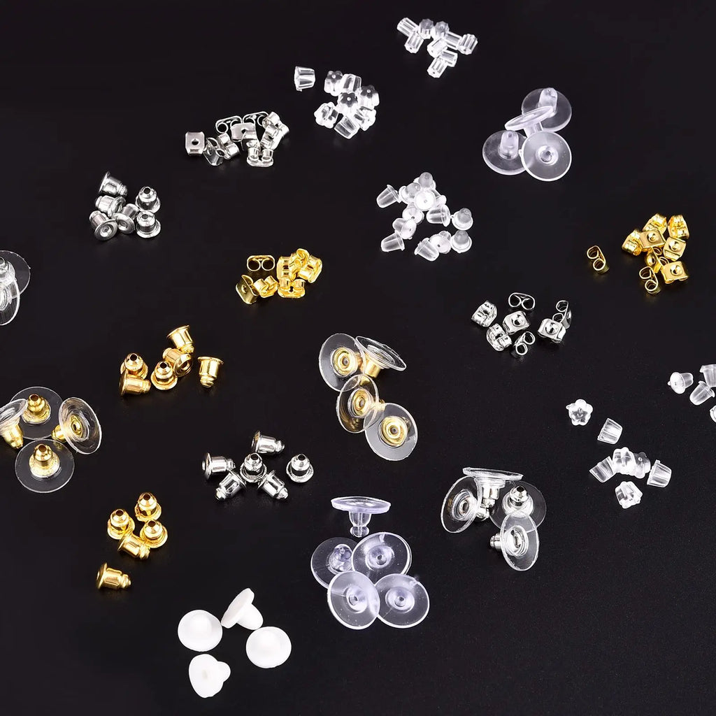 Boxed Soft Silicone Rubber Earring Back Stoppers For Stud Earring DIY Earring Findings Accessories Multi-Style Ear Blockage Sets
