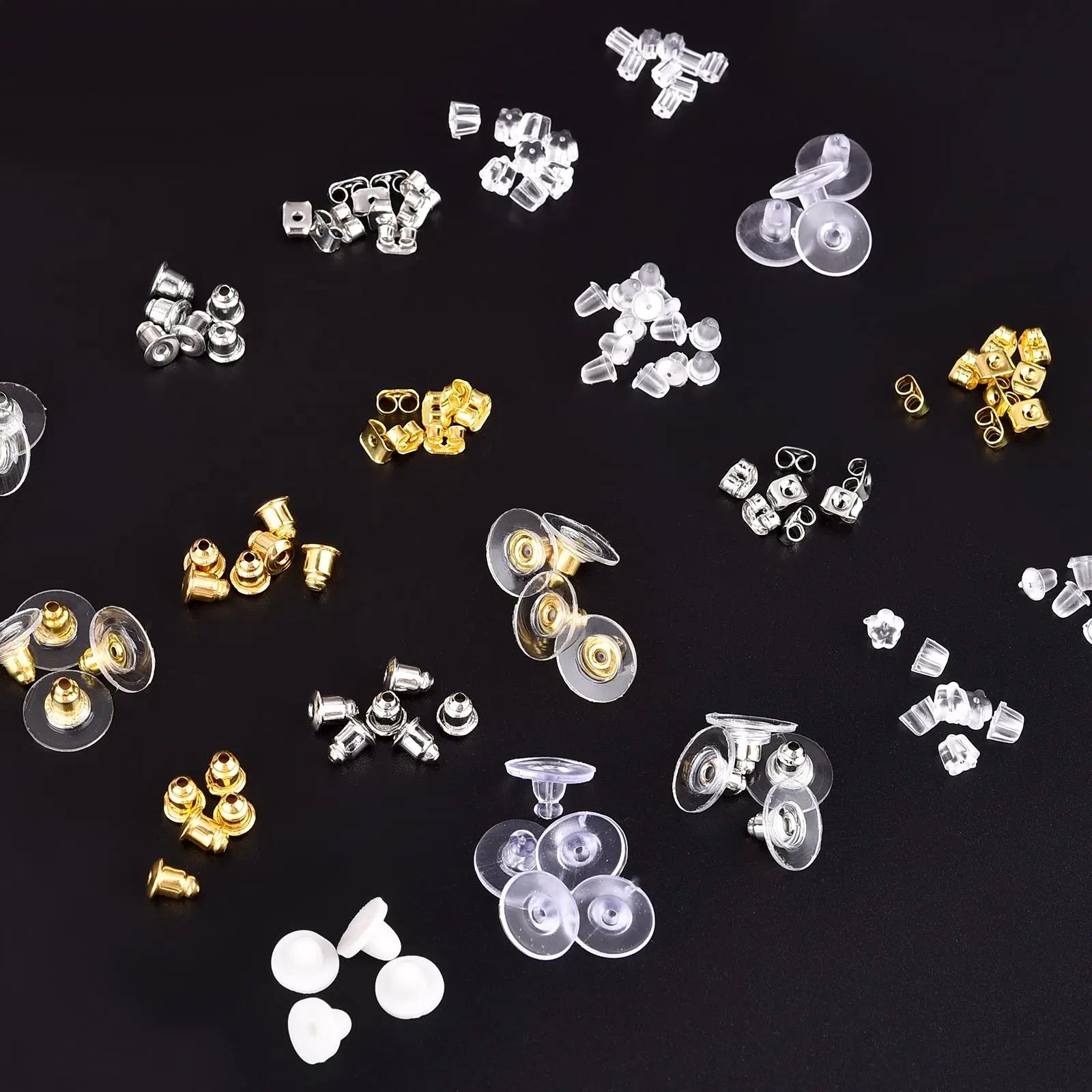Boxed Soft Silicone Rubber Earring Back Stoppers For Stud Earring DIY Earring Findings Accessories Multi-Style Ear Blockage Sets