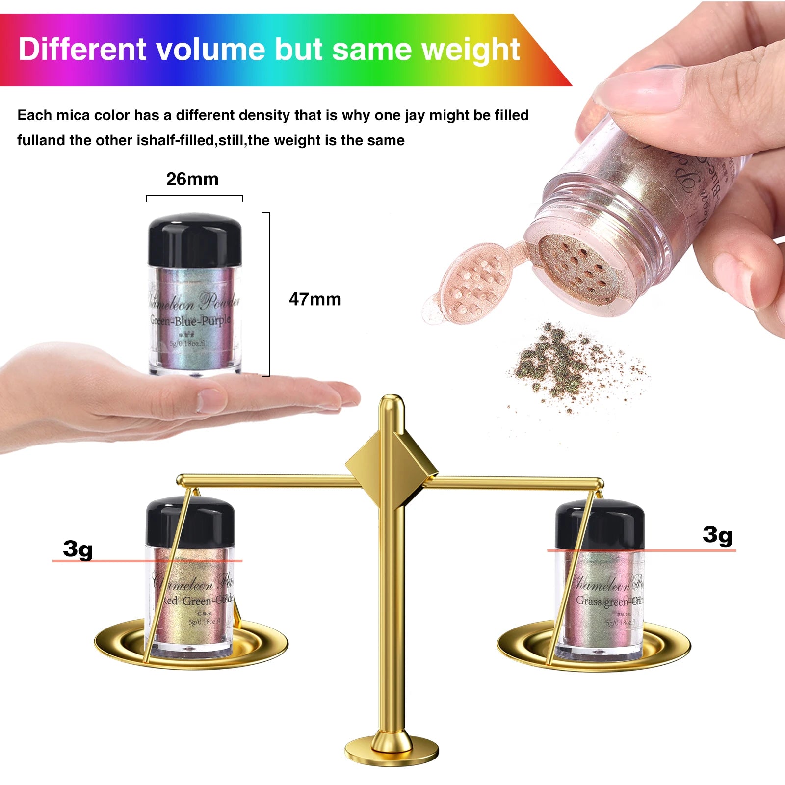Chameleons Pigment Metallic Resin Pigments Epoxy Glitter Powder Mirror Chameleons Dye Magic Powder For Jewelry Making Supplies