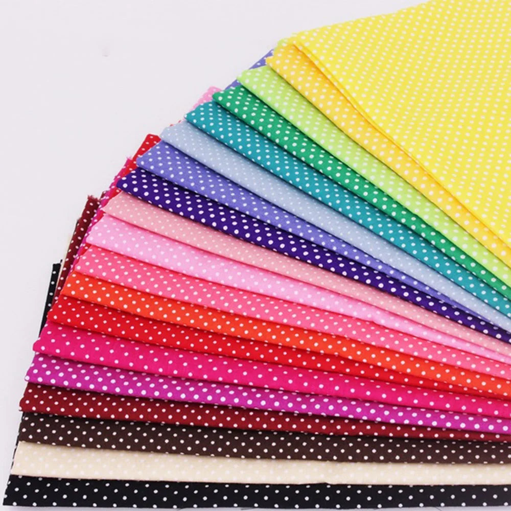 Polka Dot Fat Quarters Jelly Roll Cotton Fabric Bundles 25 x 25cm Quilting Fabric for Sewing 20Pcs