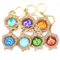 Game Genshin Impact Vision Wind,Fire Lightning Grass Element Keychain Luminous 7 Element Weapons Eye Of Original God Toy KeyRing