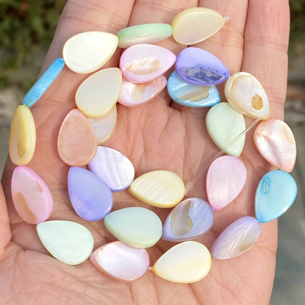 Natural Macaron Shell Beads Love Hreat Star Moon Cube Flat Round Loose Spacer Beads Crafts for DIY Jewelry Bracelet Making 15”