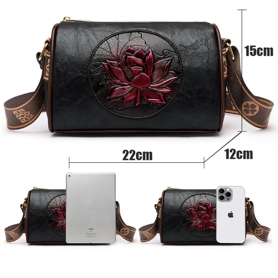Handbag Soft Pu Leather Shoulder Crossbody Bags for Women 2024 New Fashion Print Ladies Messenger Tote Bag Sac A Main