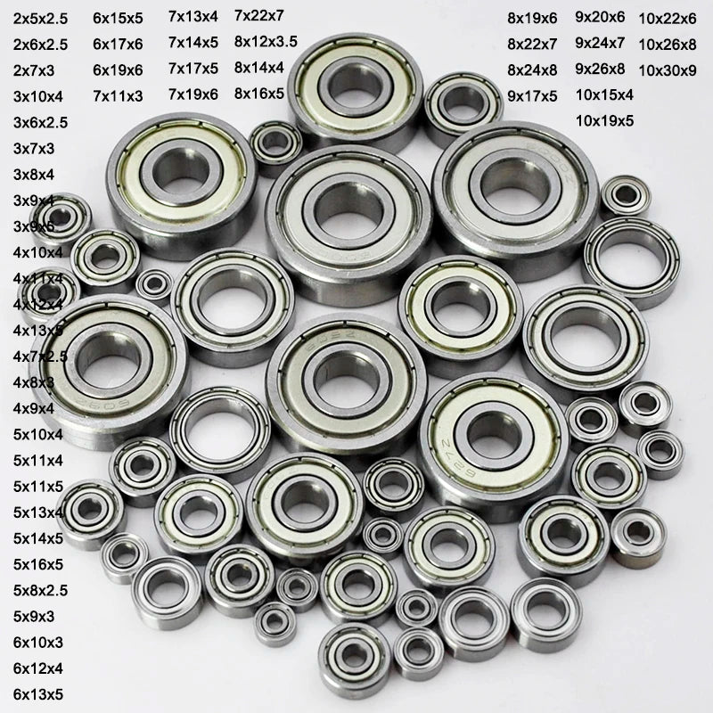 10pcs Small Bearings Inner Diameter 2mm 3mm 4mm 5mm 6mm 7mm 8mm 9mm 10mm 3x7x3 5x10x4 5x11x4 8x22x7 10x15x4 mm Miniature Bearing