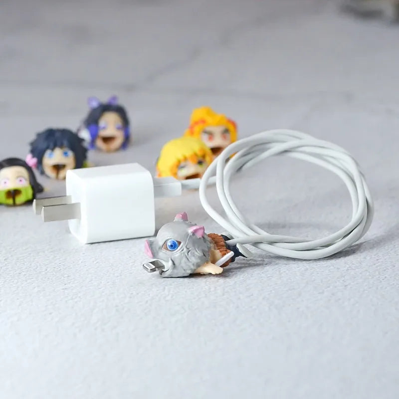 Anime Demon Slayer Charging Cord Protection Tanjirou USB Cable Case for IPhone Xiaomi Universal Protective Cover Decor Gifts