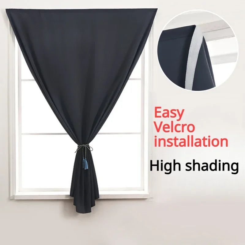 No Drilling 99% Blackout Bedroom Bay Windows Modrn Short Curtains for Living Room Blinds Easy Install Door Kitchen
