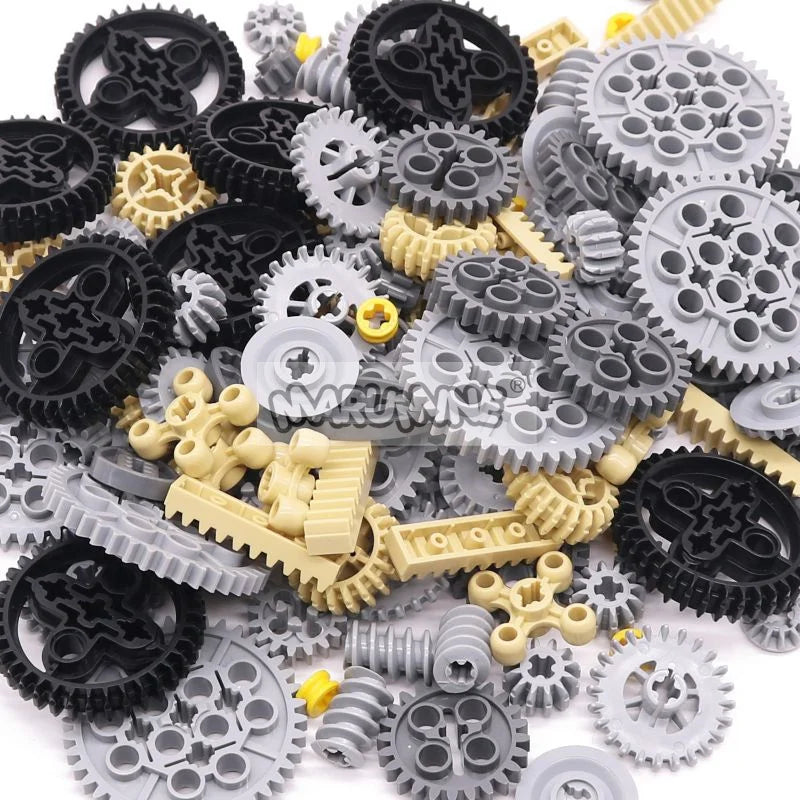 120PCS Technology Building Block Gear Rack Mechanical Bricks Parts Car Robat Accessories 32498 46372 32072 4716