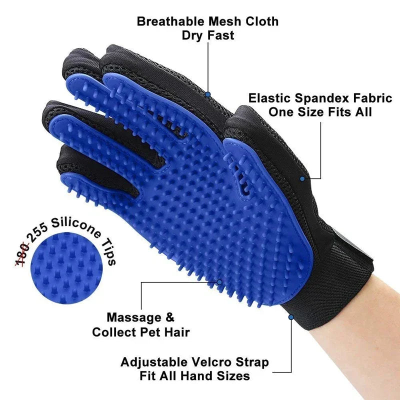 Silicone Pet Grooming Gloves Cat Dog Hair Brush and Comb Gloves to Bathe Cleaning Hair Removal  for Dog Animal Use Supplies