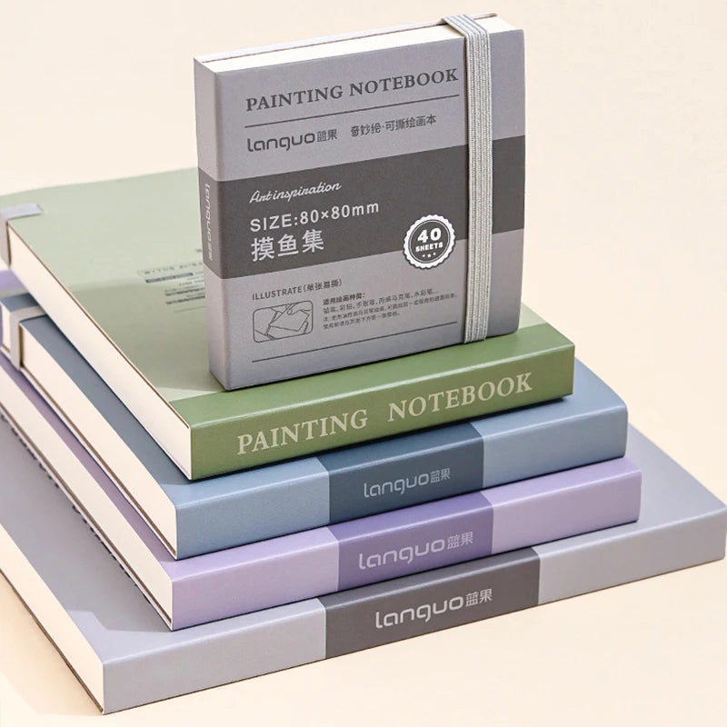 Tearable Drawing Notebook Sketchbook Handbook 250gsm Paper 40sheet Mini Book for Watercolor Acrylic Marker Pen Oil Paint Gouache