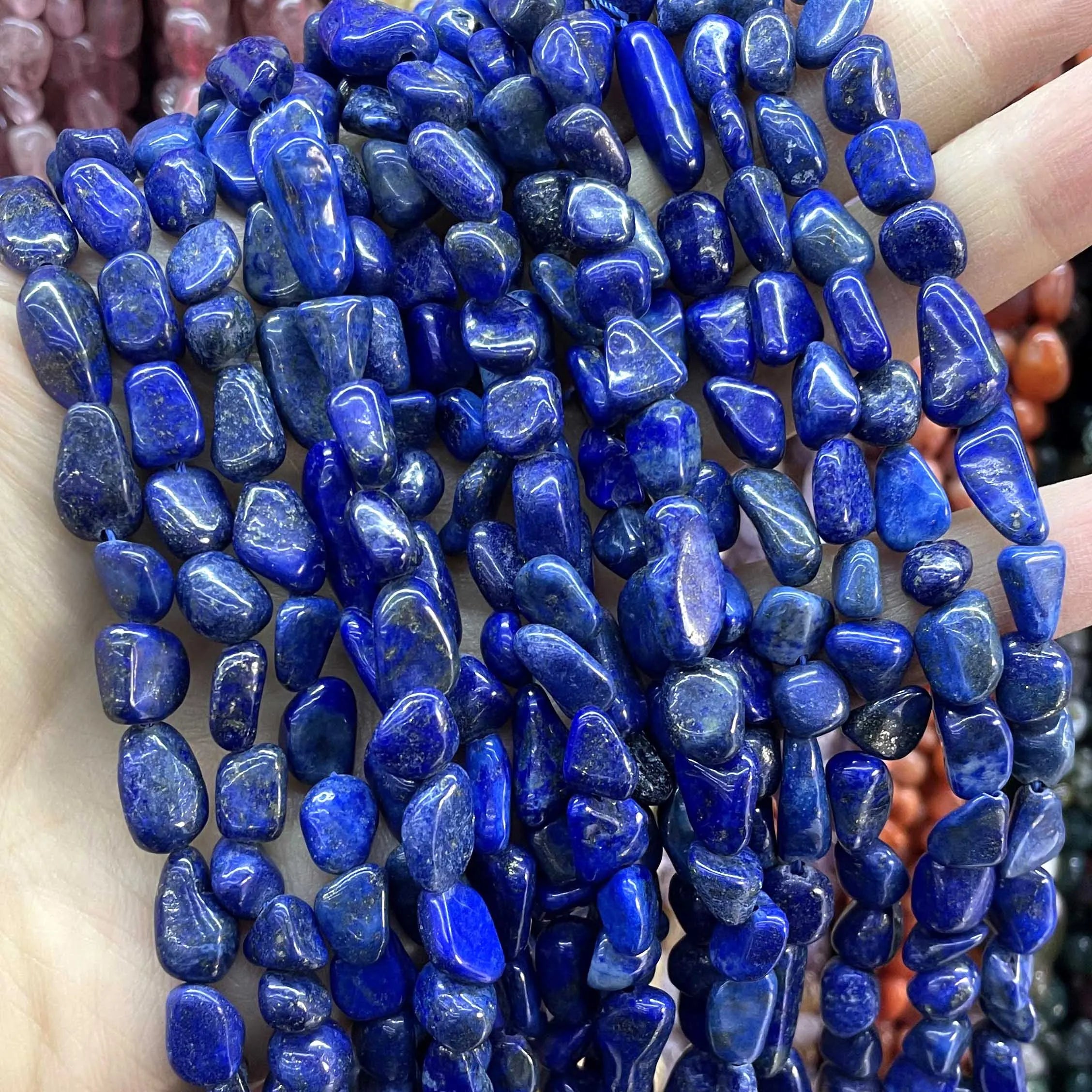 Natural Lapis Lazuli Round Rondelle Cylinder Faceted Loose Spacer Stone Bead For Jewelry Making DIY Bracelets Accessories