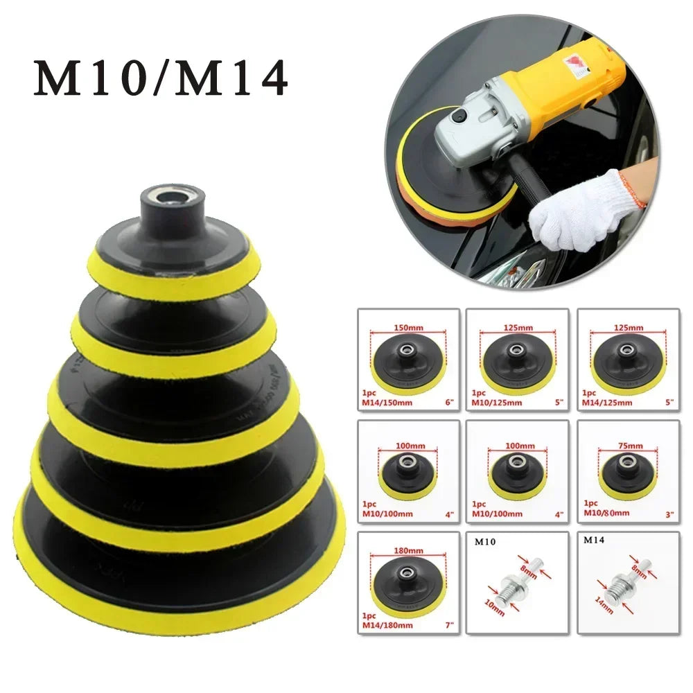 3/4/5/6/7inch Backing Pad Sanding Holder Disc Hook and Loop Polishing Backer Plate Drill Rod M10 M14 for Polisher Grinding Tools