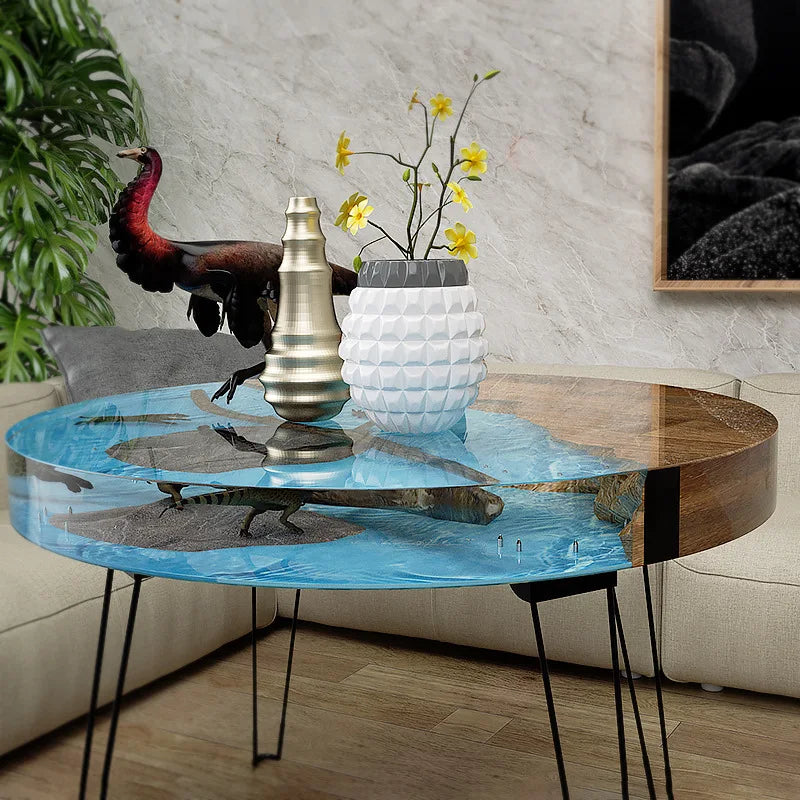 60cm Table Crystal Epoxy Resin Mold DIY Homemade Oversized Round Table Ornaments River Table Silicone Mold