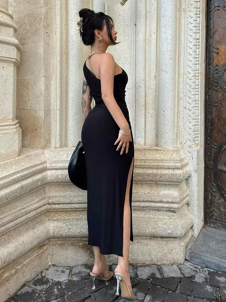 Dress Women Fashion Sexy Split Sleeveless Backless Slim Maxi Dress Female Casual Club Elegant Lady Party Dress