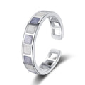 925 Sterling Silver Blue Square Adjustable Rings Animal Star Flower Heart For Women Jewelry Accessories