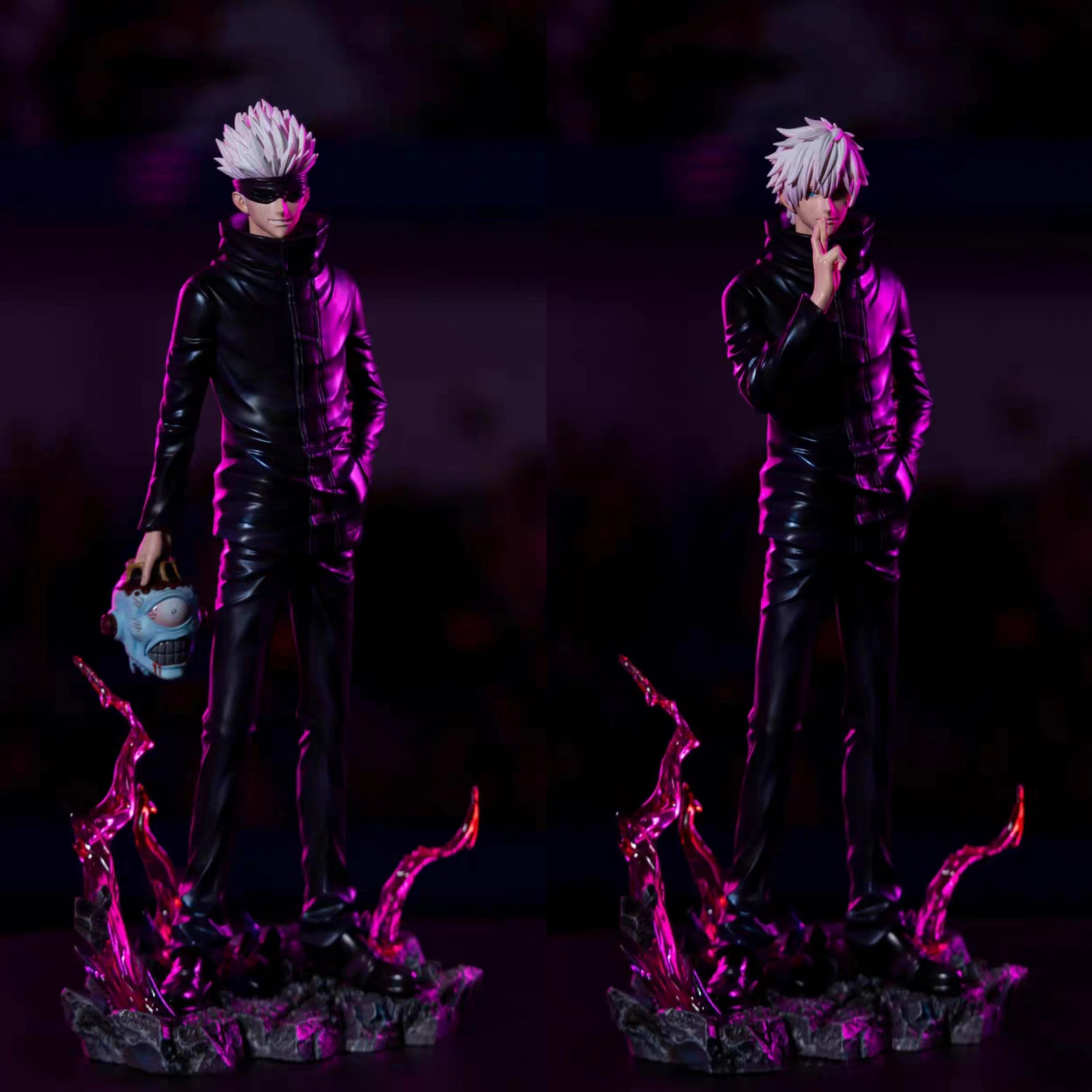 Jujutsu Kaisen Anime Figures Satoru Gojo Figure 2 Heads 2 Arms Action Figurine Statue Collection Ornament Model Christmas Gifts