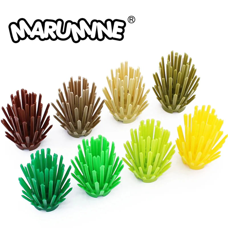 30PCS Bush 2x2 Plant Compatible 6064 Moc Bricks Parts Flower Tree Grass Construction Jungle Building Blocks Accessories