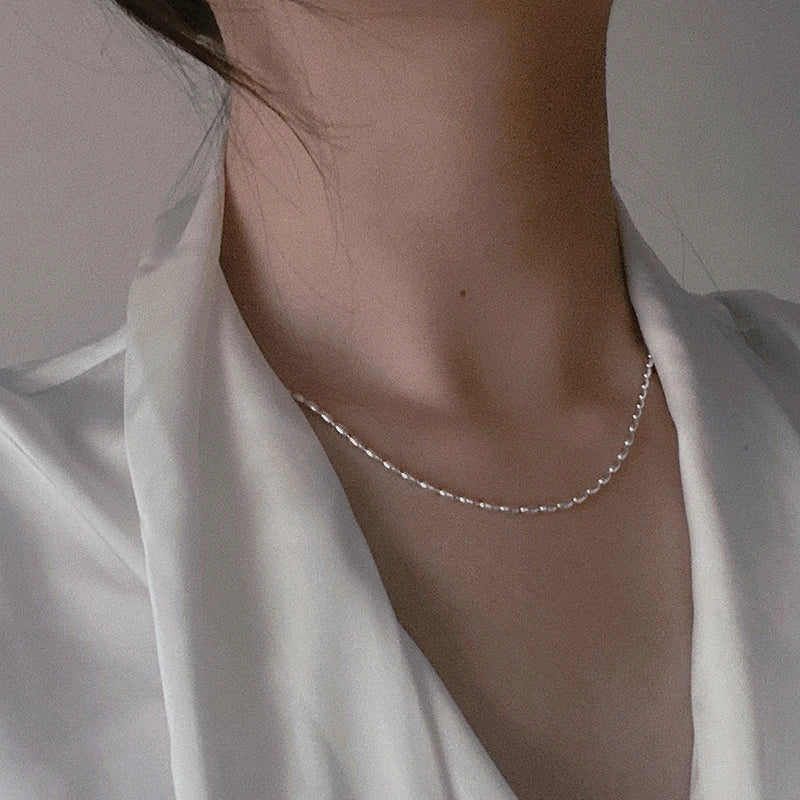 New 925 Sterling Silver Necklace Personality Charm Simple Style Woman Choker birthday Gift for Friends Exquisite Jewelry