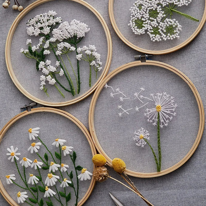 Transparent Embroidery Kit Pattern for Beginner Needlework  Handmade Cross Stitch Sewing Art Home Decor Hand Embroidery Kits