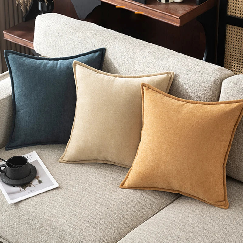 Pack of 2 Chenille Throw Pillow Covers with Elegant Design for Sofa Bed Living Room Home Decor