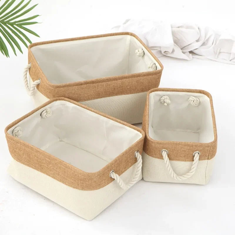 Storage Baskets Cotton and Linen Storage and Organising Boxes Folding Fabric Storage Baskets New Sundry Organising Baskets