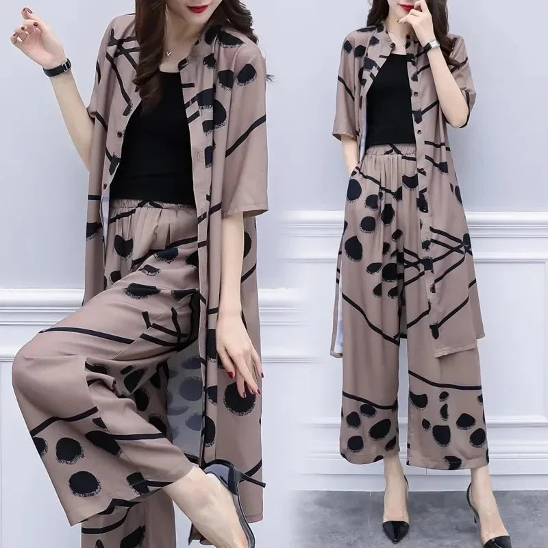 Plus Size  Small - 3XL 2 Piece Set Set Loose-fit Long Sleeve Top Bottoms 2-piece Set Fashionable Foreign Trade Best Seller