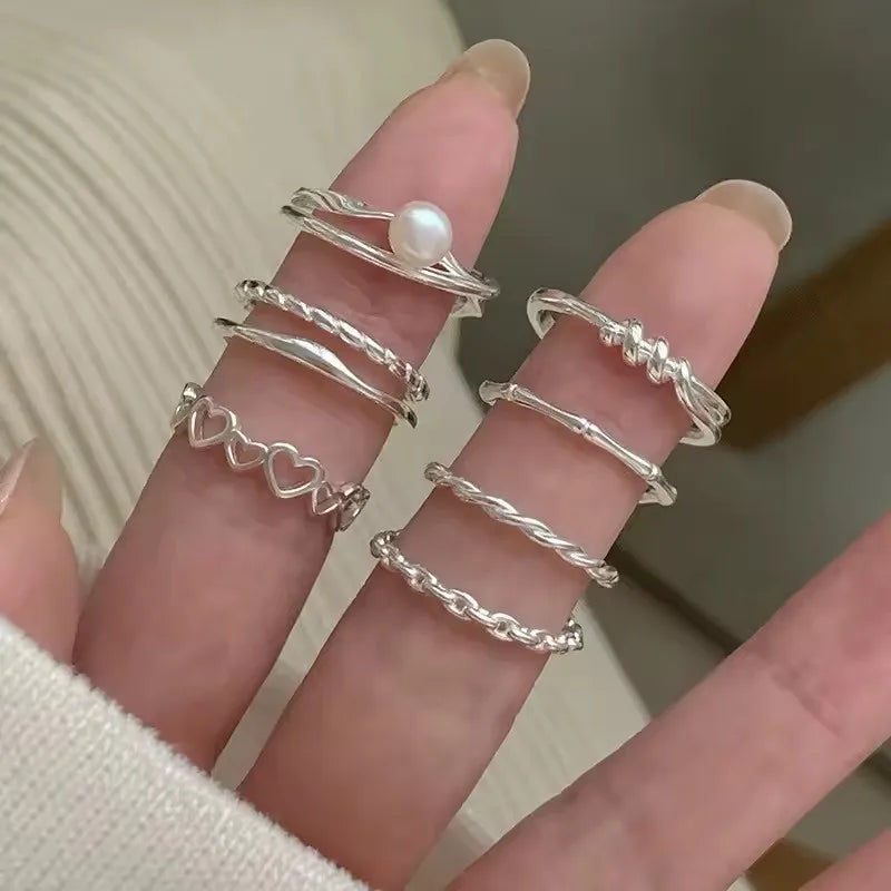 PANJBJ 925 Sterling Silver Geometric Cross Ring for Women Girl Fashion Individuality Concise Jewelry Birthday Gift Dropshipping