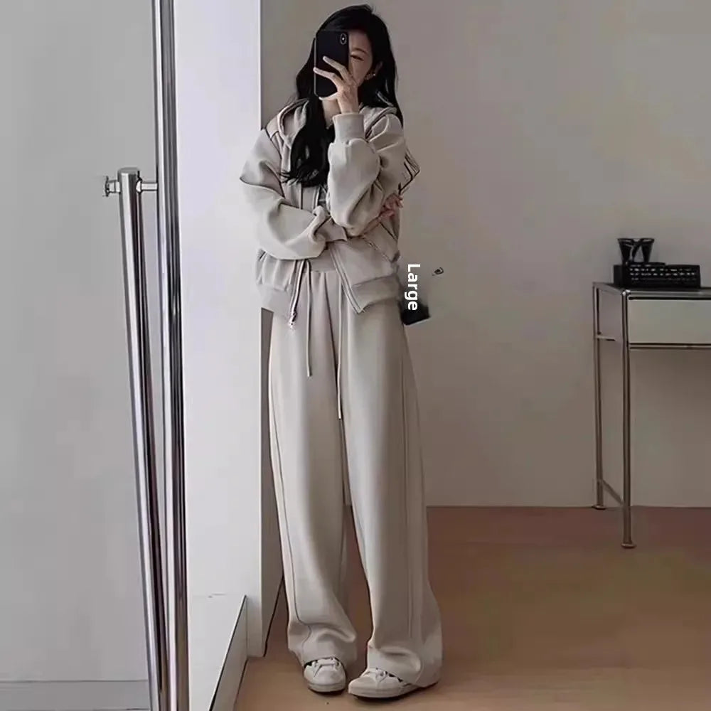 Early Autumn Collection 2024 New Tea System Matching Women's Clothing Plus Size Sweatshirt Two-Piece Suit Salt System Popular