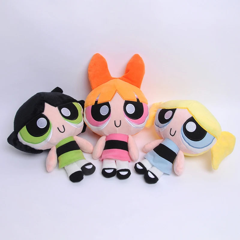 New 3pcs/lot 20cm Cartoon anime Powerpuff Girls Plush Toys Cute Blossom Buttercup Bubbles stuffed Plush   dolls Gifts For Childr