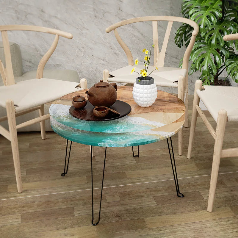 60cm Table Crystal Epoxy Resin Mold DIY Homemade Oversized Round Table Ornaments River Table Silicone Mold