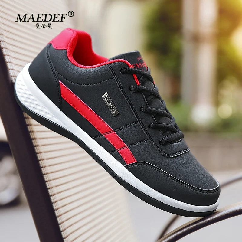 Trainers Shoes for Men Leather Sneaker Waterproof Casual Comfortable Men's Sneaker Lace Up Footwear Vulcanized Man Shoe Masculino