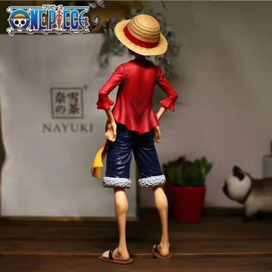 Hot 28cm One Piece Anime Figure Confident Smiley Luffy Three Form Face Changing Doll Action Fiqurine Model Toys Kits