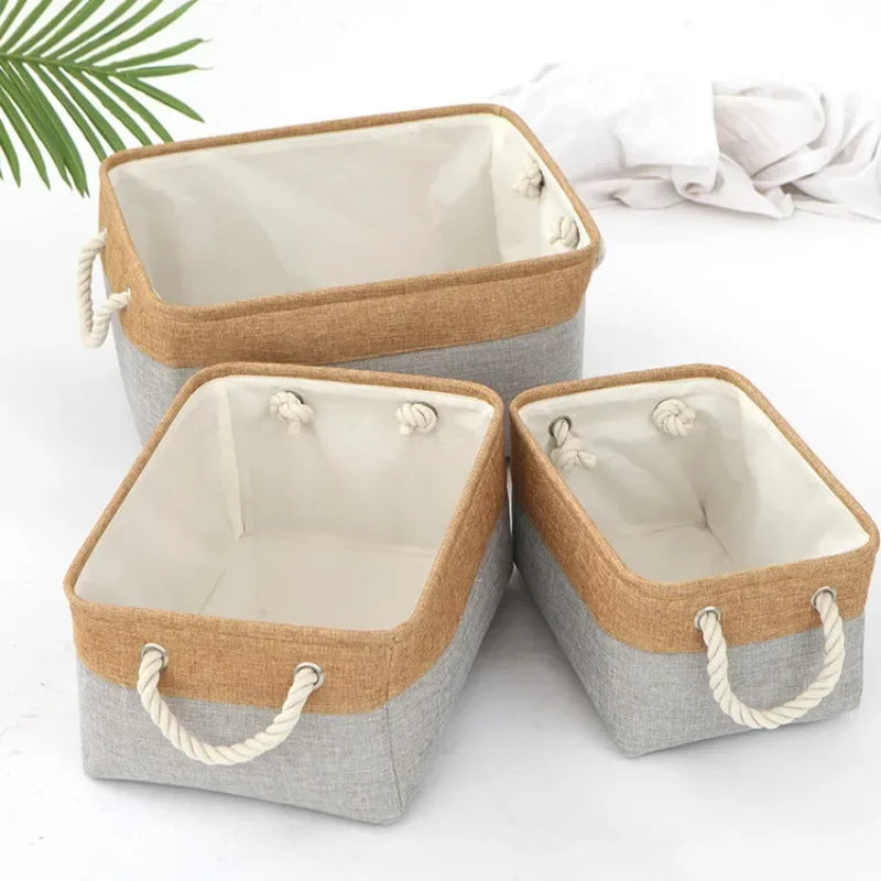 Storage Baskets Cotton and Linen Storage and Organising Boxes Folding Fabric Storage Baskets New Sundry Organising Baskets