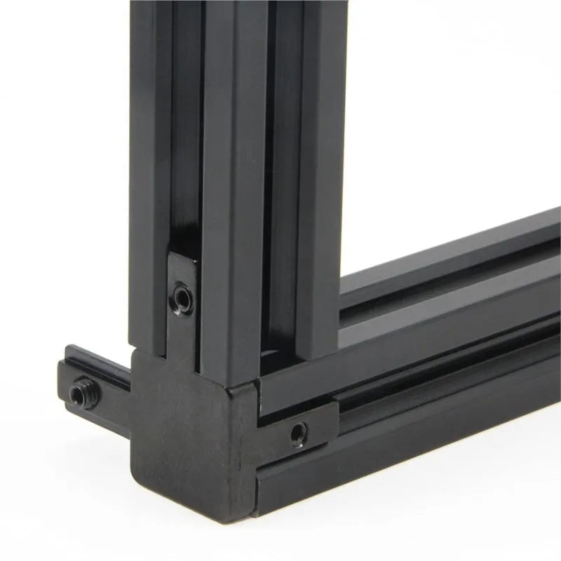 8pcs Black 3 Way End Angle Bracket Connectors For Europe Standard Aluminium Extrusion Profile 2020 Series Socket 6mm With Screws