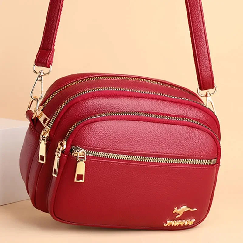 High Quality Soft Pu Leather Purse Fashion Women Shoulder Messenger Bag Multi-pocket Wear-resistant Bag Luxury Ladies Handbag Sac
