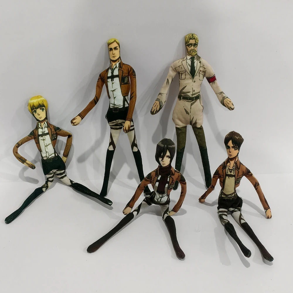 Anime Attack on Titan Rivaille Ackerman Eren Jaeger Cosplay Doll Plush Stuffed Dolls Abstract Wire Skeleton Halloween Props